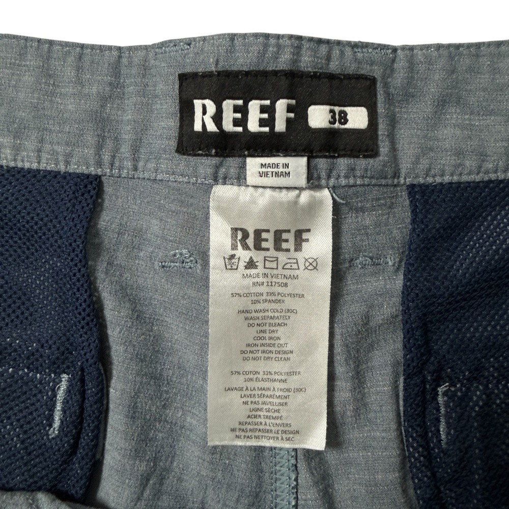 Reef Mens 38 Hybrid Shorts Heather Gray Stretch Cotton Blend Surf Casual 8" - Picture 6 of 8